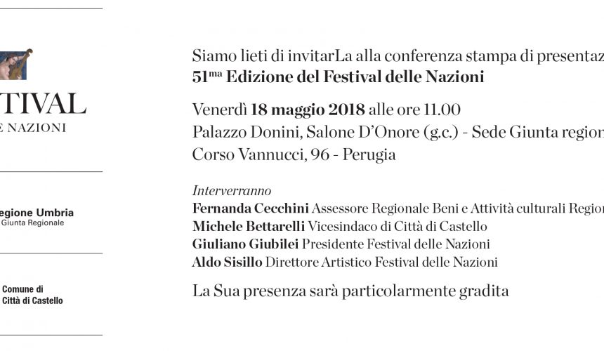 18 maggio 2018: Conferenza stampa presentazione 51°edizione