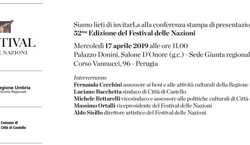 17/04/2019: Conferenza stampa presentazione 52° Festival delle Nazioni