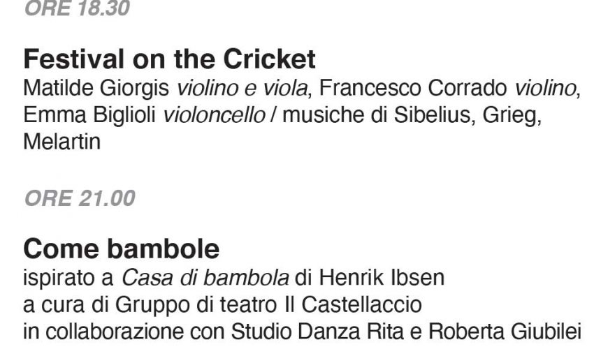 31 agosto: cambio location per i due eventi collaterali